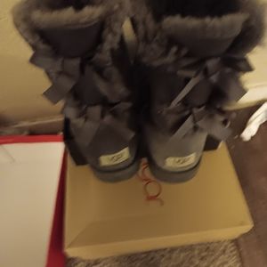 UGGs Grey with bows on the back